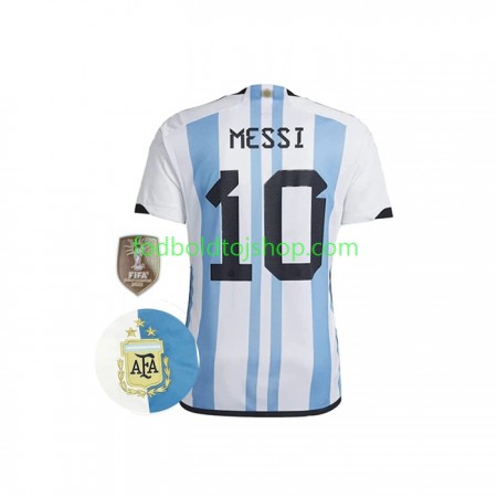 Argentina Messi 10 3 Stars Hjemme trøje World Cup 2022 S/S